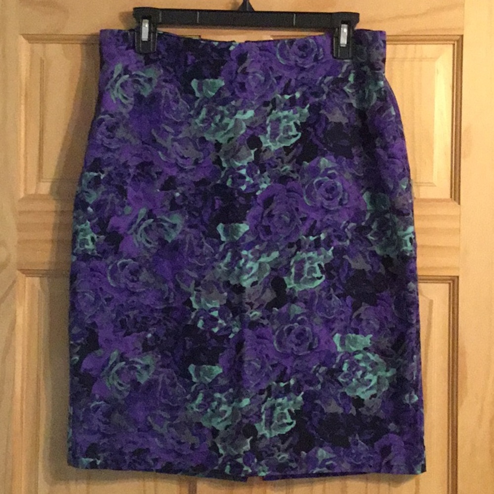Talbots Floral Pencil Skirt Size 8